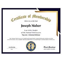 top 100 certificate joe m badge - Maher and Maher Law, Colorado Springs